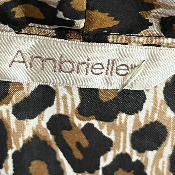 Ambrielle Pajama Top‎ Womens Large Leopard Print Silky Light Drawstring C… - Picture 5 of 9